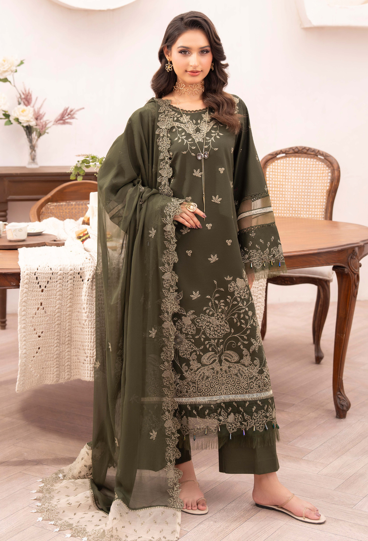 NAYAB - D08 Chiffon Pakistani Summer Dresses - Humdum - 1