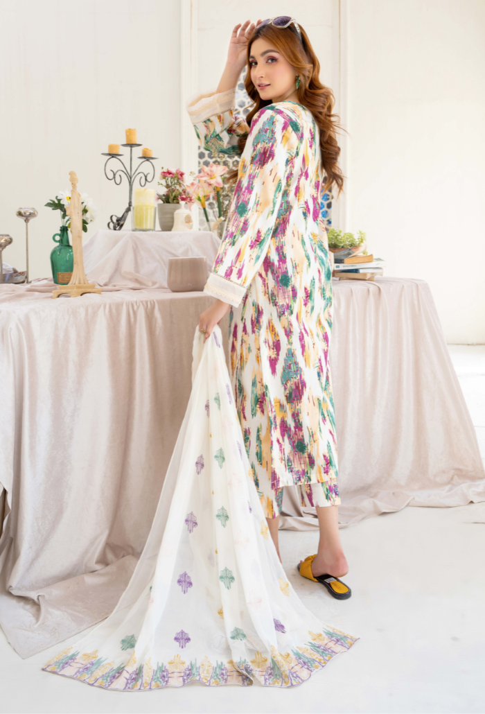 Ziva - D01 Chiffon Pakistani Summer Dresses - Humdum - 3