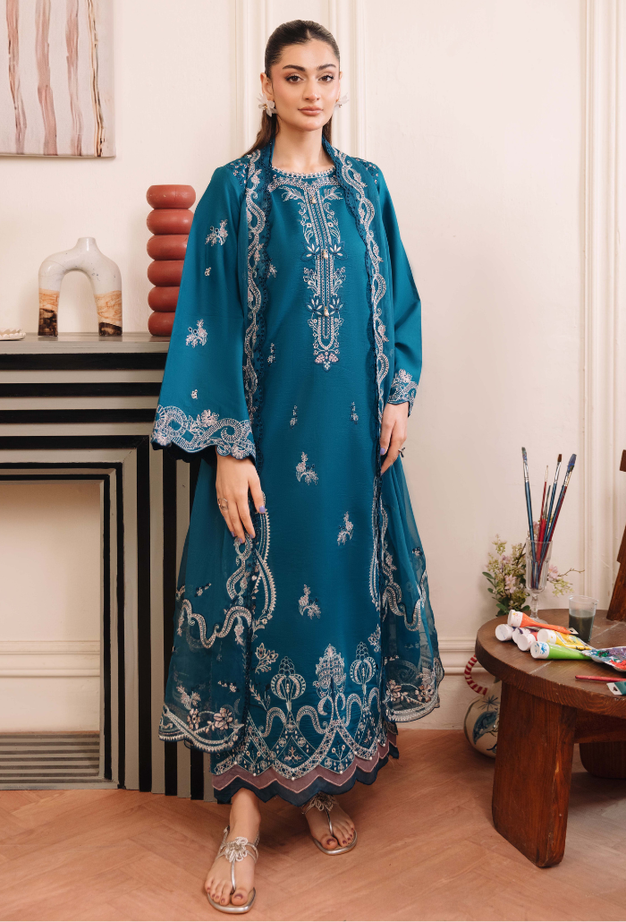 Mirha'2 - D07 Organza Pakistani Summer Dresses - Humdum - 3