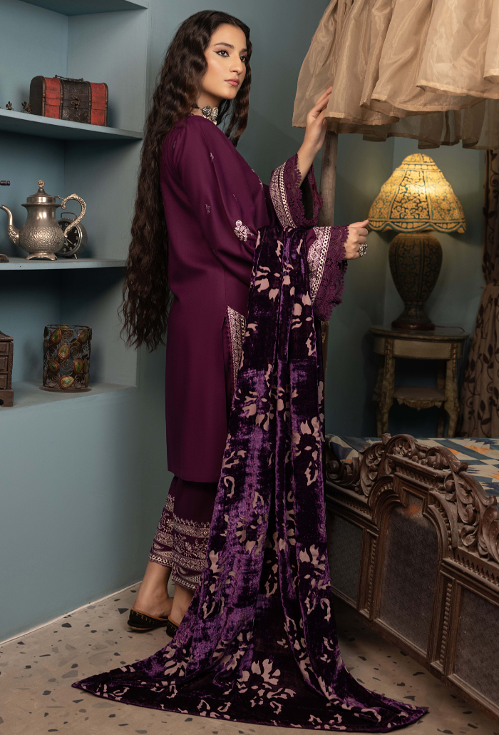 ZOUQ - D07 Premium Fabric Pakistani Winter Dresses - Humdum - 2