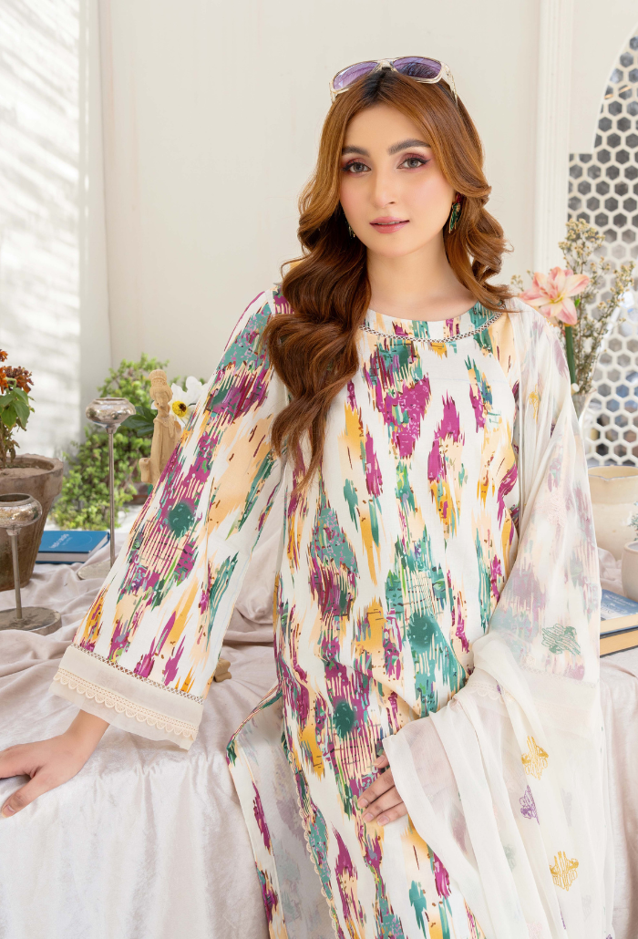 Ziva - D01 Chiffon Pakistani Summer Dresses - Humdum - 4