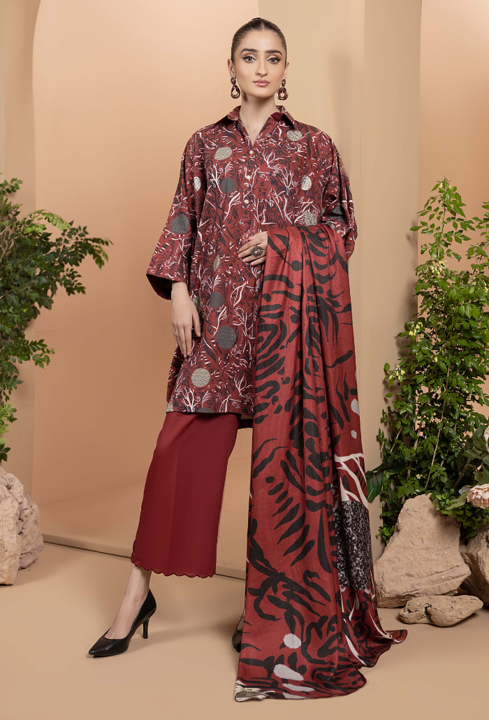 Zara - D02 Khaddar Pakistani Winter Dresses - Humdum - 4