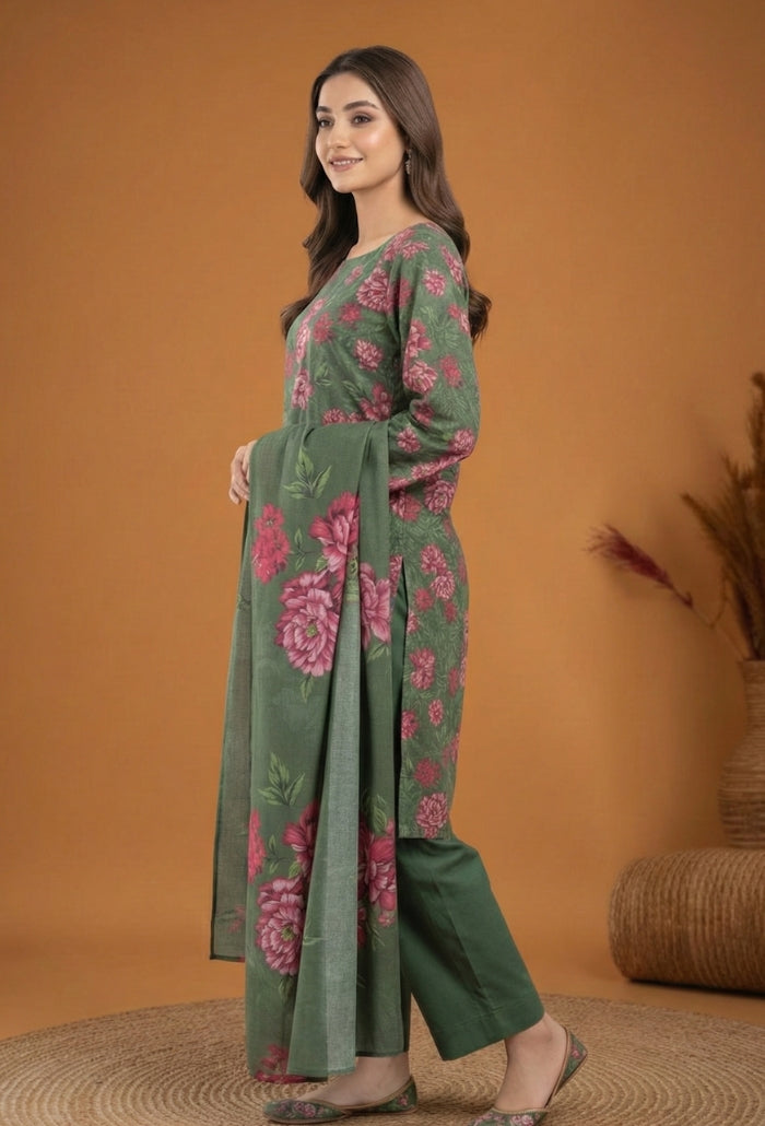 Floral Lawn Cotton Pakistani Summer Dresses - Humdum - 2