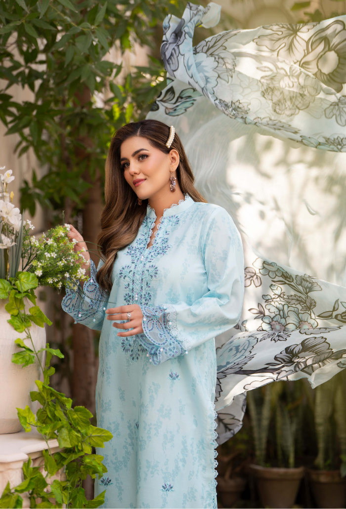Summer Breeze - D12 Chiffon Pakistani Summer Dresses - Humdum - 4
