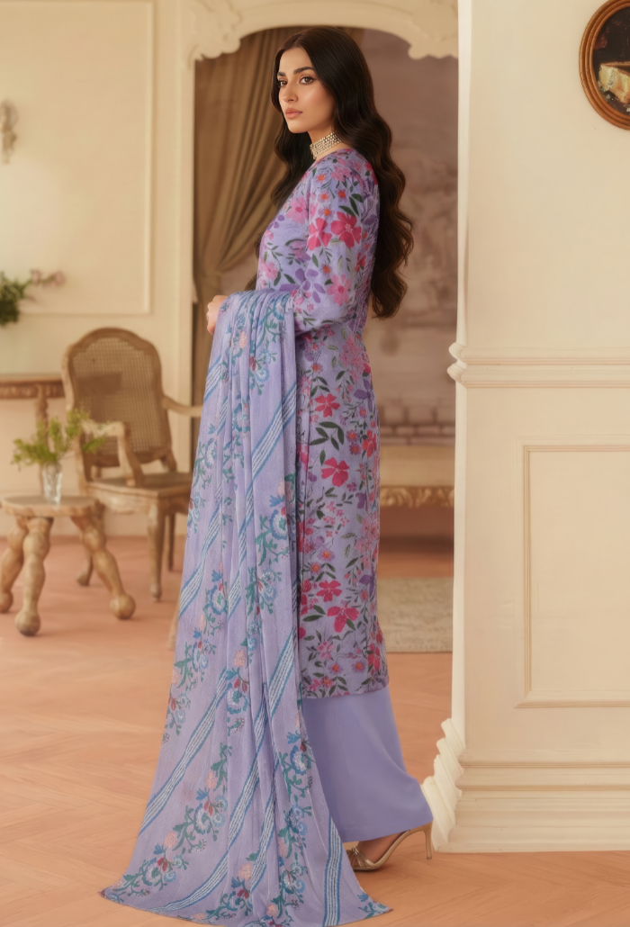 Floral - D03 Chiffon Pakistani Summer Dresses - Humdum - 2