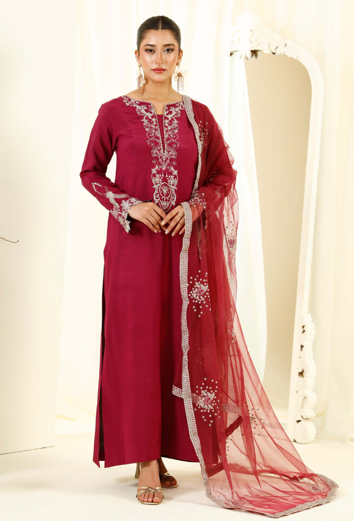 Rabt - D05 Raw Silk Pakistani Formal Dresses - Humdum - 2
