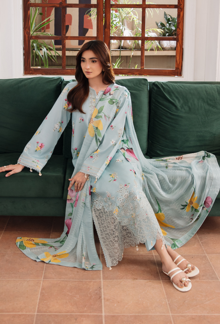 Summer Breeze'3- D08 Organza Pakistani Summer Dresses - Humdum - 4
