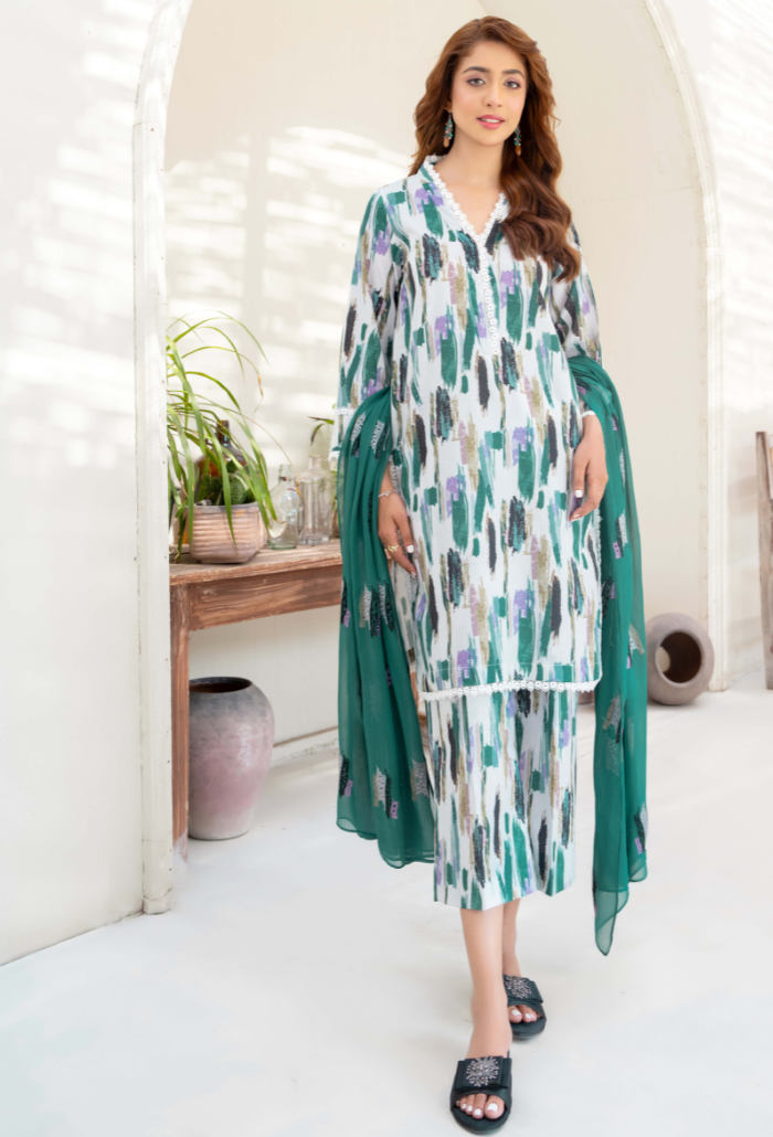Ziva - D03 Chiffon Pakistani Summer Dresses - Humdum - 1