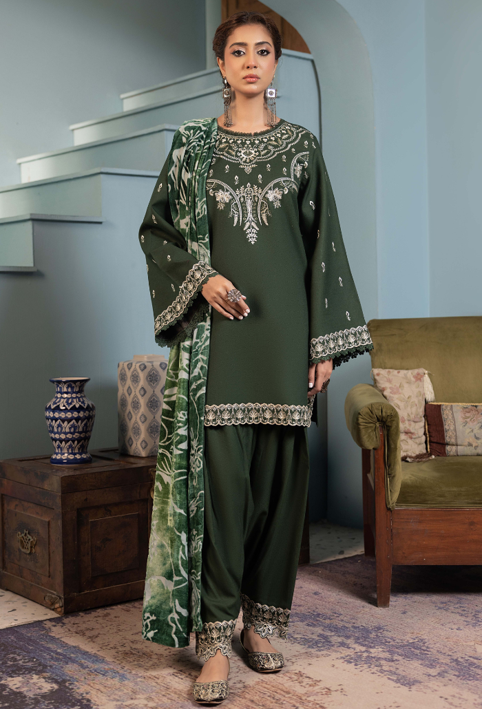 ZOUQ - D09 Premium Fabric Pakistani Winter Dresses - Humdum - 1