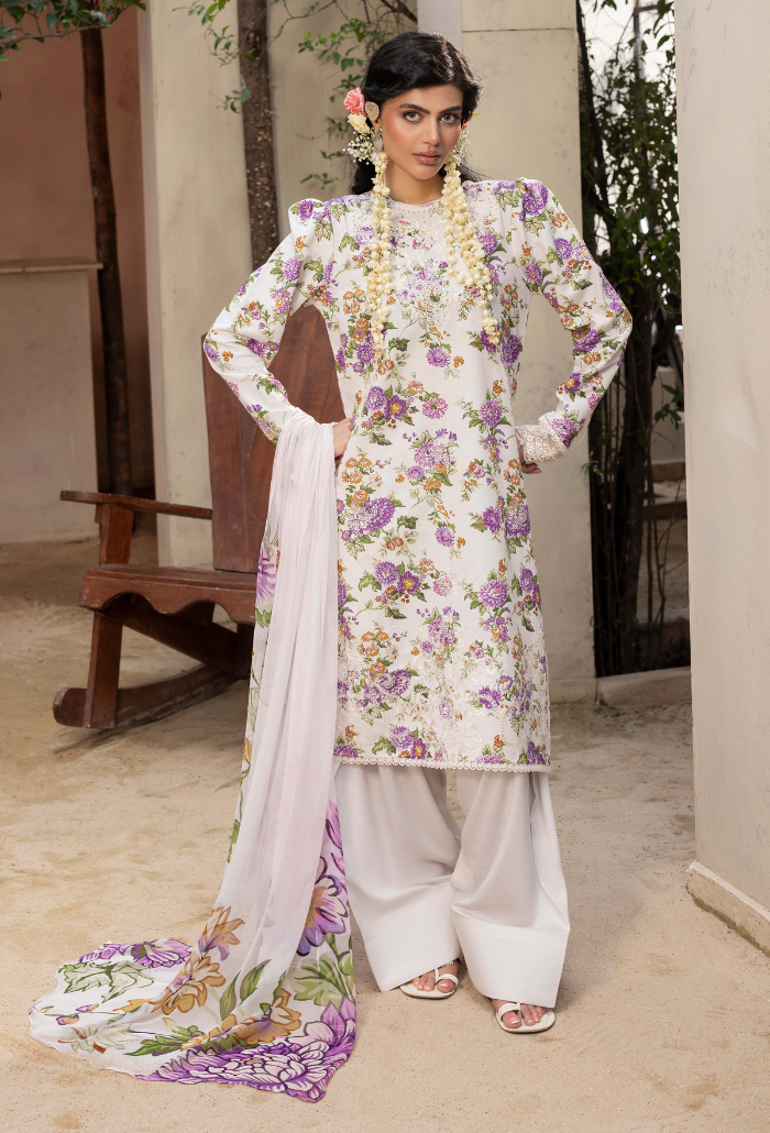 Zaiba - D10 Chiffon Pakistani Winter Dresses - Humdum - 1