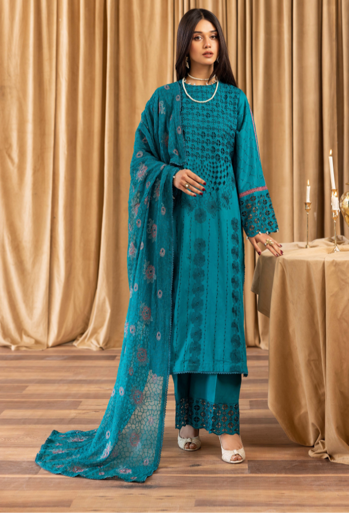 Elegant Chikankari - D04 Lawn Pakistani Summer Dresses - Humdum - 2