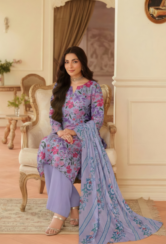 Floral - D03 Chiffon Pakistani Summer Dresses - Humdum - 3