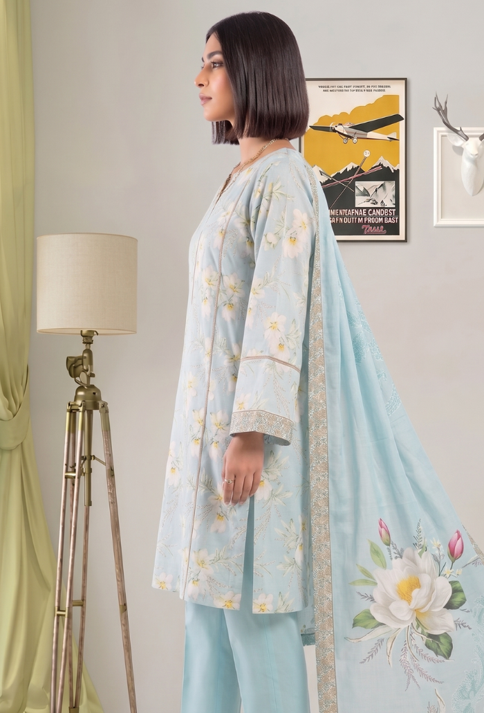 Floral Lawn Cotton Pakistani Summer Dresses - Humdum - 3