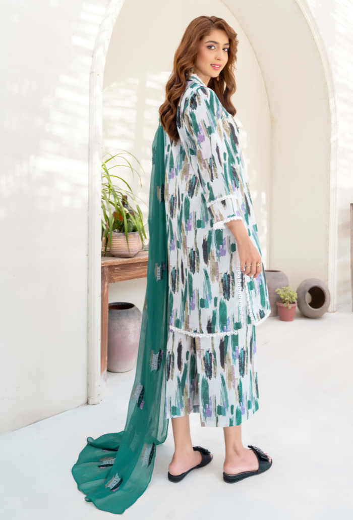 Ziva - D03 Chiffon Pakistani Summer Dresses - Humdum - 2