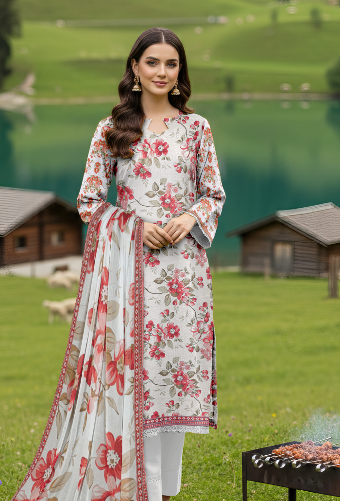 Floral - D06 Chiffon Pakistani Summer Dresses - Humdum - 1