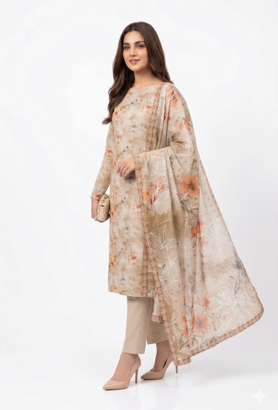 Floral - D06 Lawn Pakistani Summer Dresses - Humdum - 2