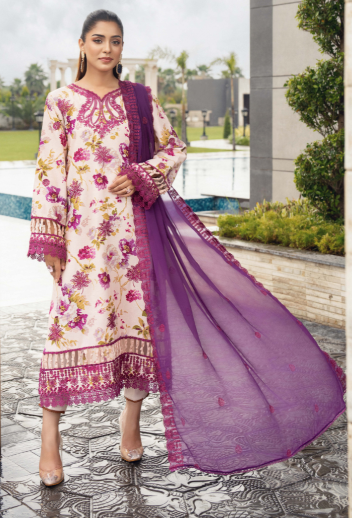 Diva - D02 Chiffon Pakistani Winter Dresses - Humdum - 1