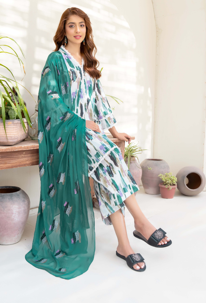 Ziva - D03 Chiffon Pakistani Summer Dresses - Humdum - 3