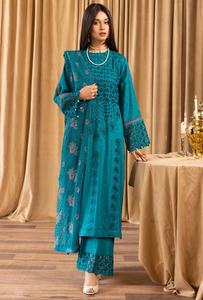 Elegant Chikankari - D04 Lawn Pakistani Summer Dresses - Humdum - 4