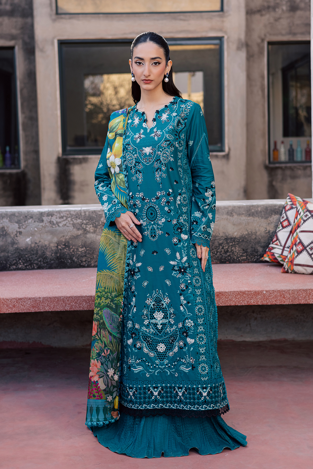 AZUREA Embroidered Pakistani Dress