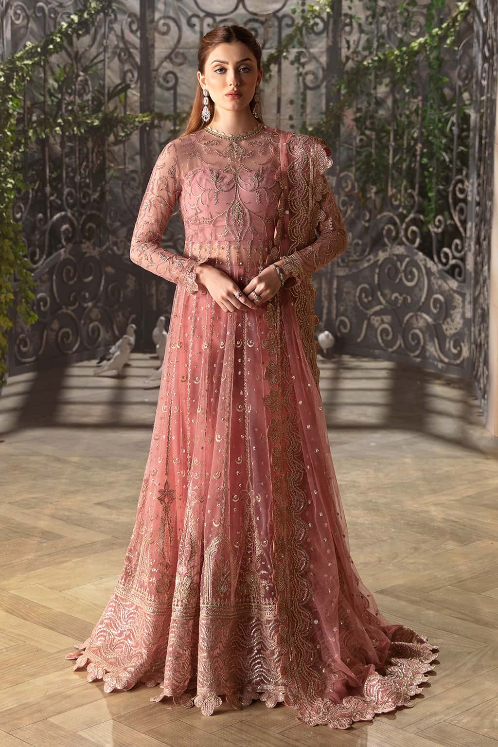 Rosa Raw Silk Pakistani Formal Dresses - Afrozeh - 1