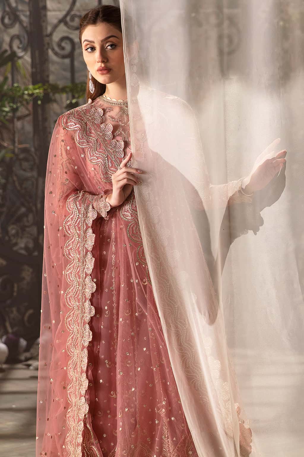 Rosa Raw Silk Pakistani Formal Dresses - Afrozeh - 3