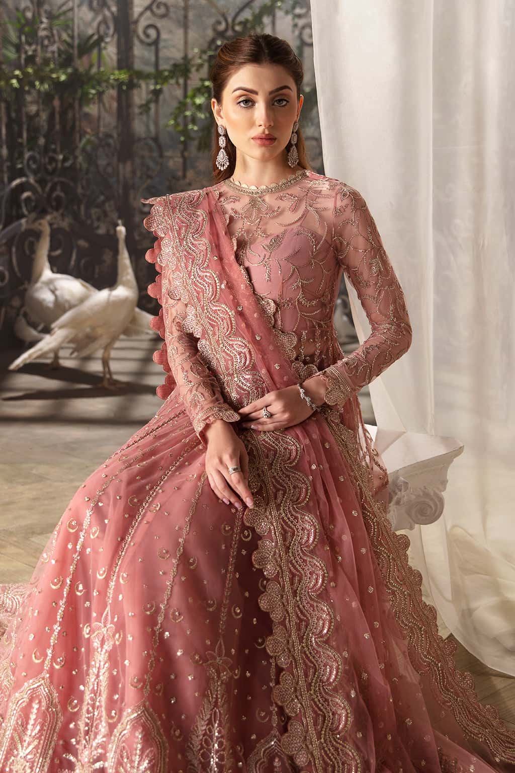 Rosa Raw Silk Pakistani Formal Dresses - Afrozeh - 5