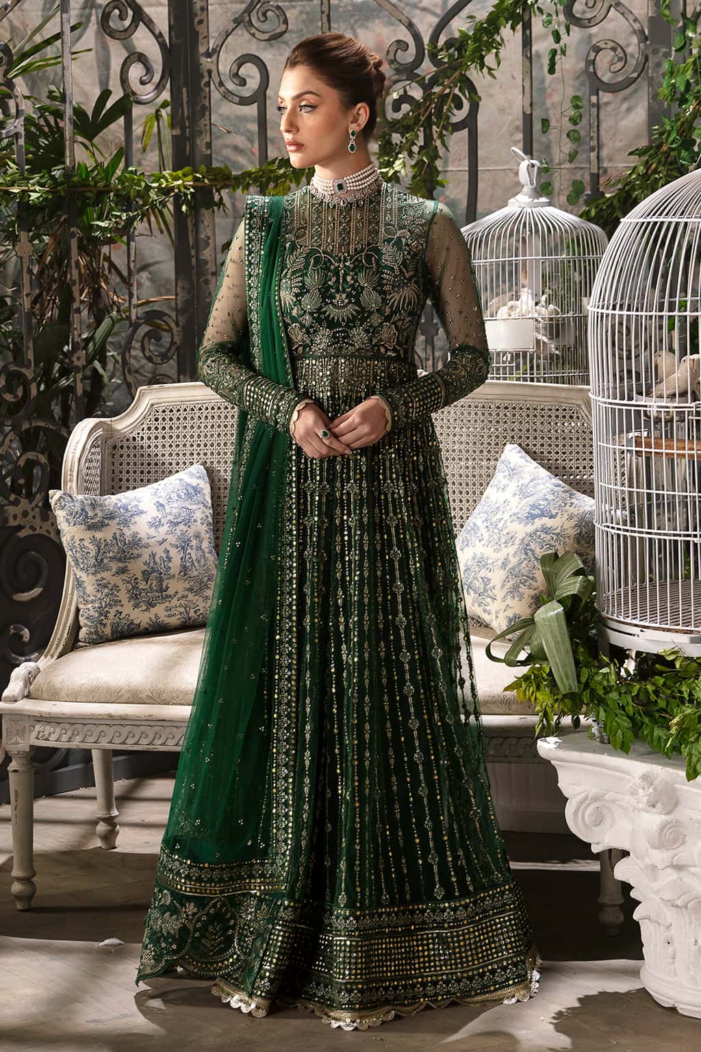 Fiora Raw Silk Pakistani Formal Dresses - Afrozeh - 1