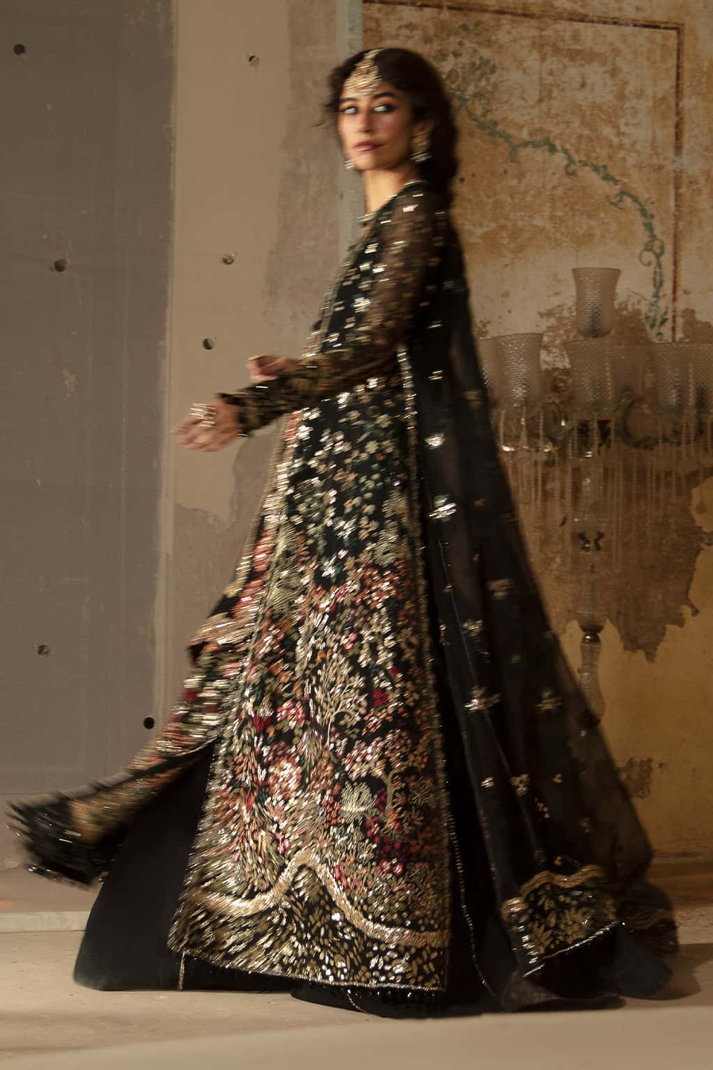 Meera Raw Silk Pakistani Formal Dresses - Afrozeh - 6