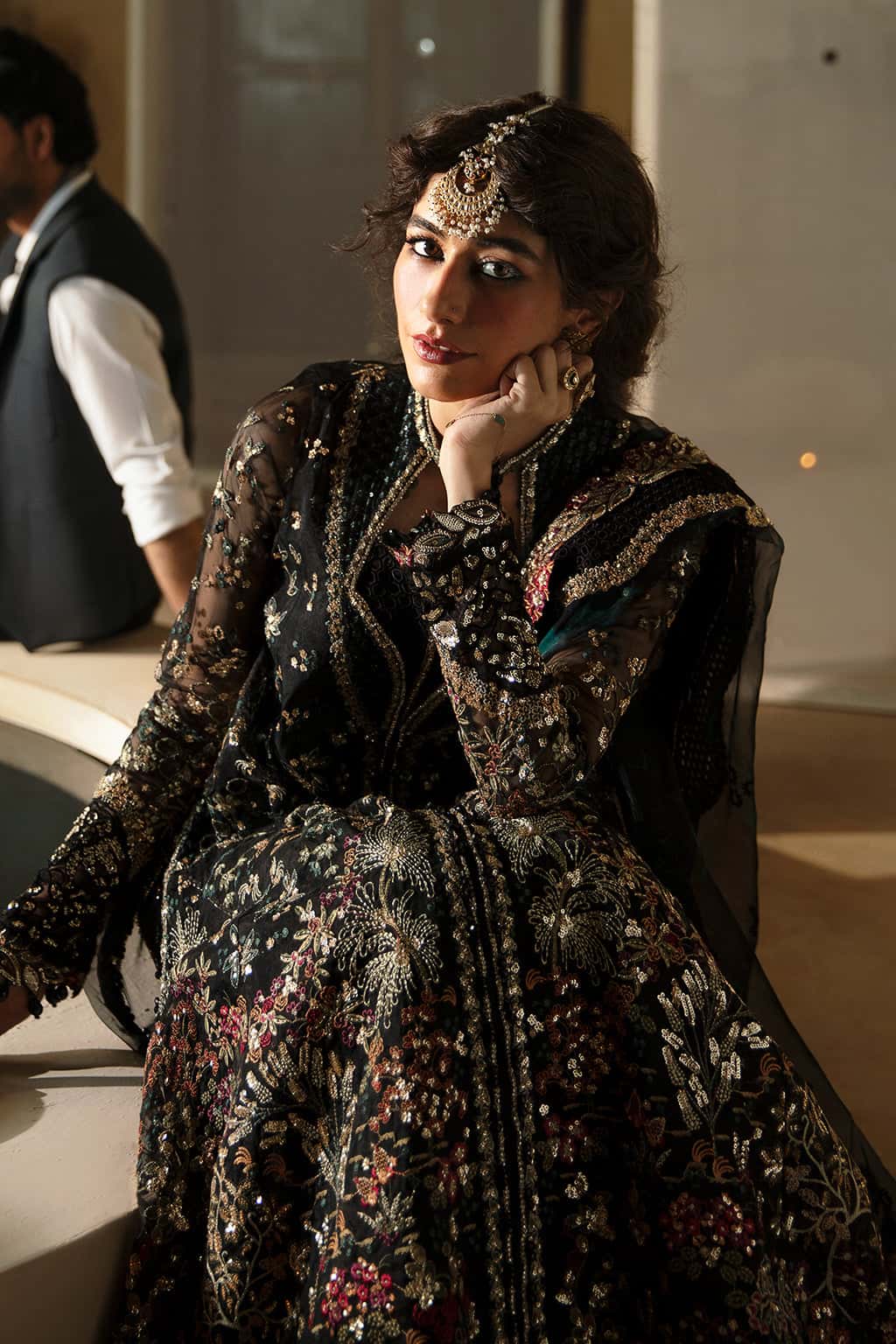 Meera Raw Silk Pakistani Formal Dresses - Afrozeh - 7