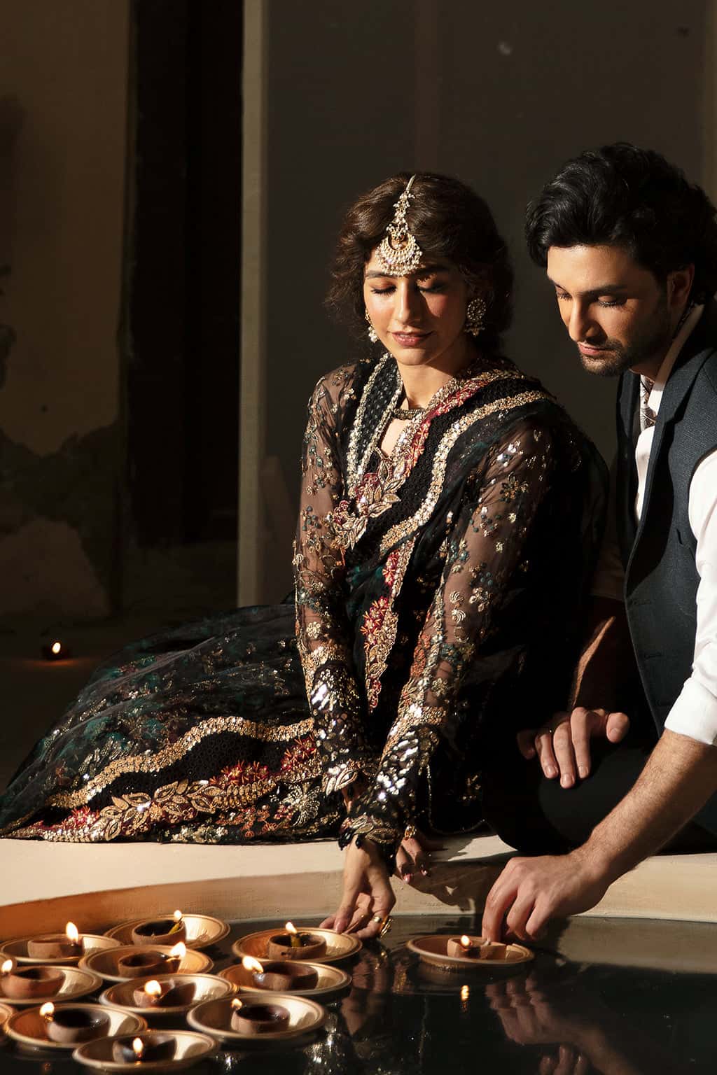 Meera Raw Silk Pakistani Formal Dresses - Afrozeh - 8