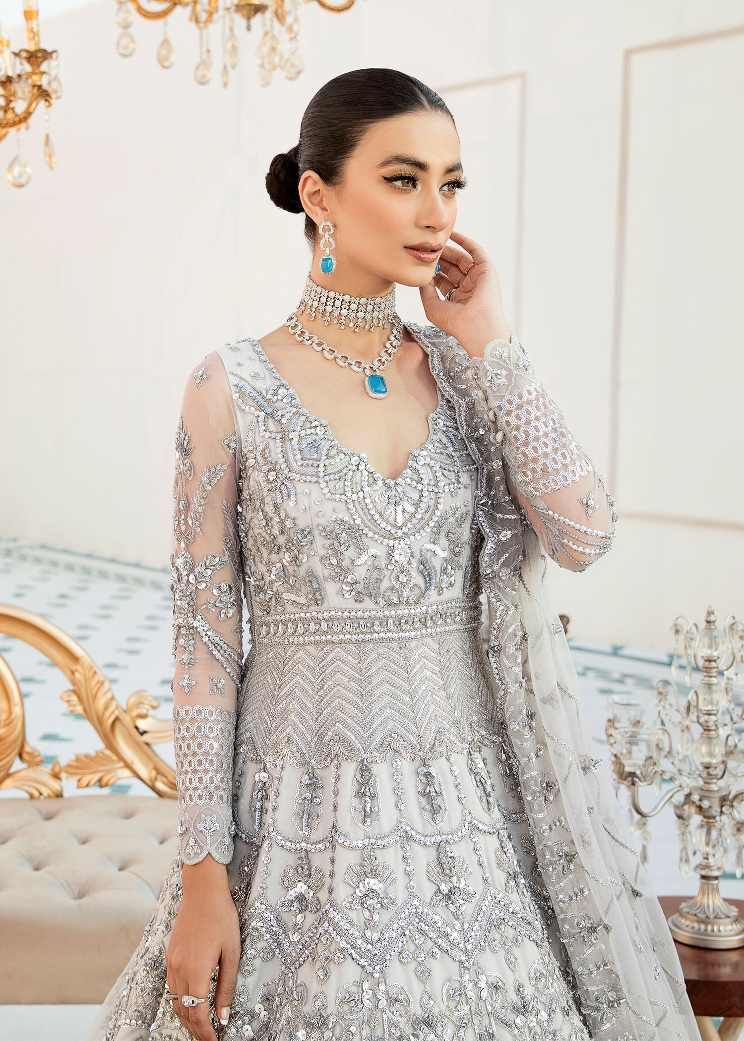 Slate Pakistani Designer Dress