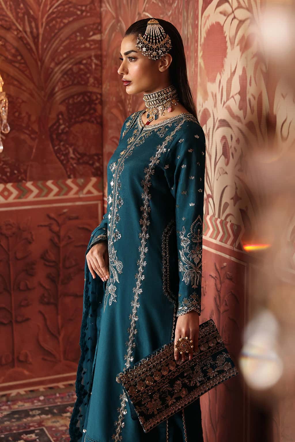 Kaira Raw Silk Pakistani Formal Dresses - Afrozeh - 4
