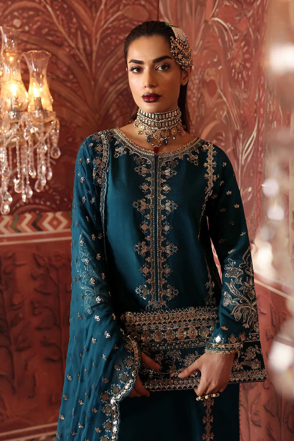 Kaira Raw Silk Pakistani Formal Dresses - Afrozeh - 3