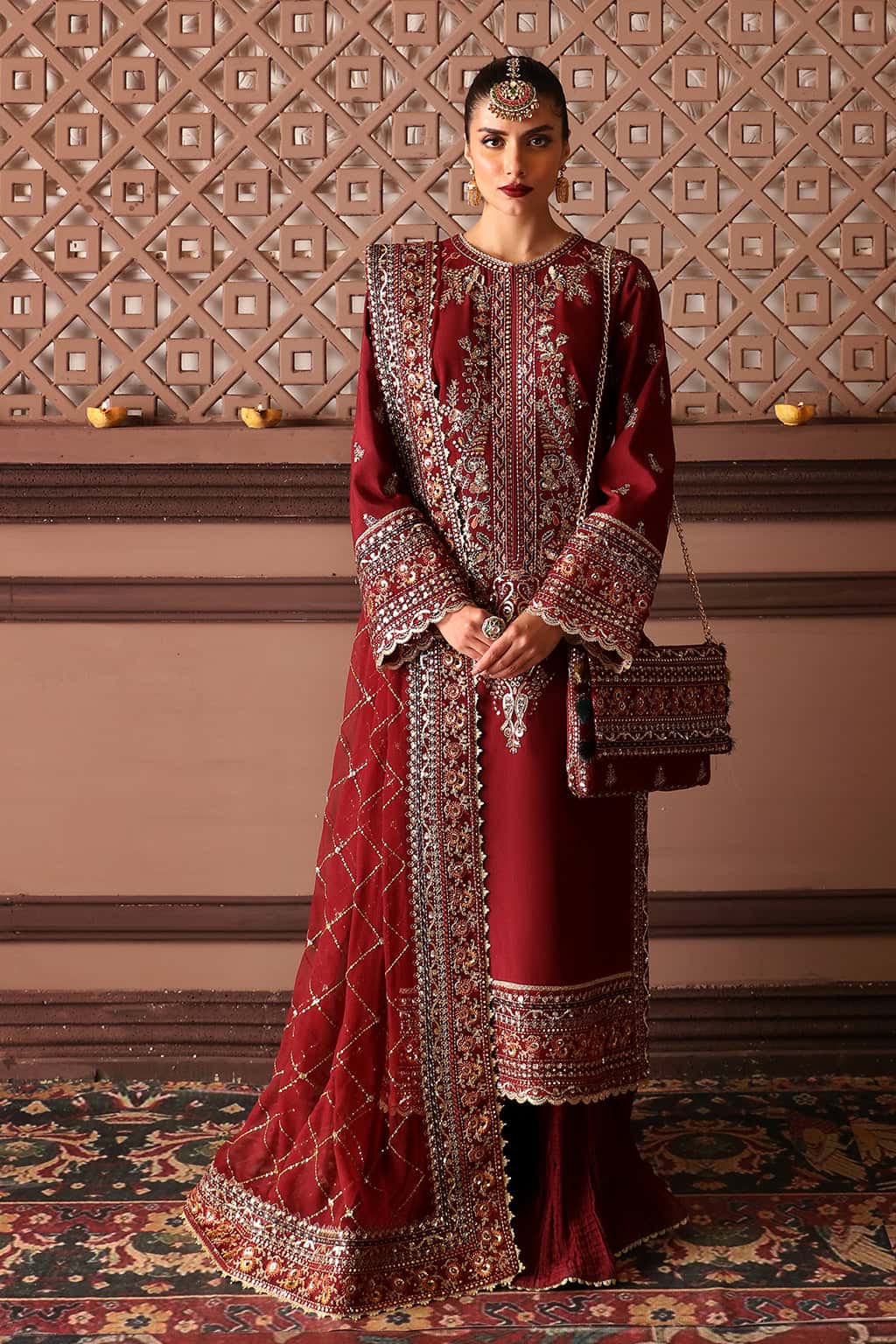 Naaz Raw Silk Pakistani Formal Dresses - Afrozeh - 1