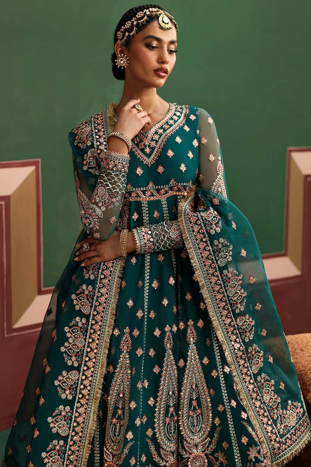 Shaista Raw Silk Pakistani Formal Dresses - Afrozeh - 6