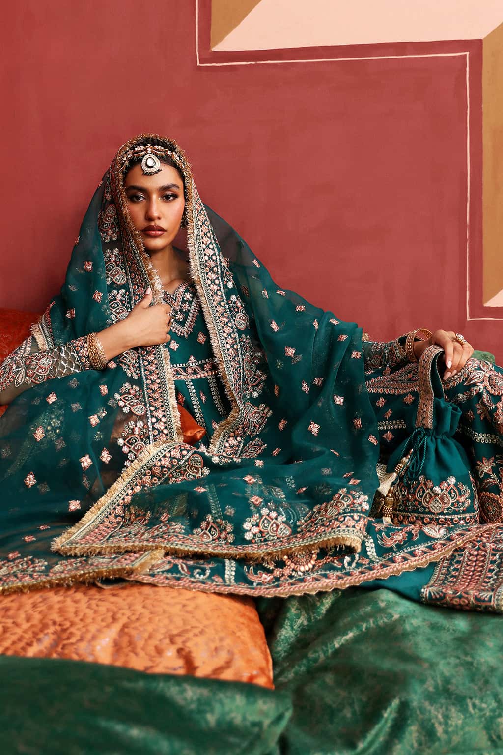 Shaista Raw Silk Pakistani Formal Dresses - Afrozeh - 5