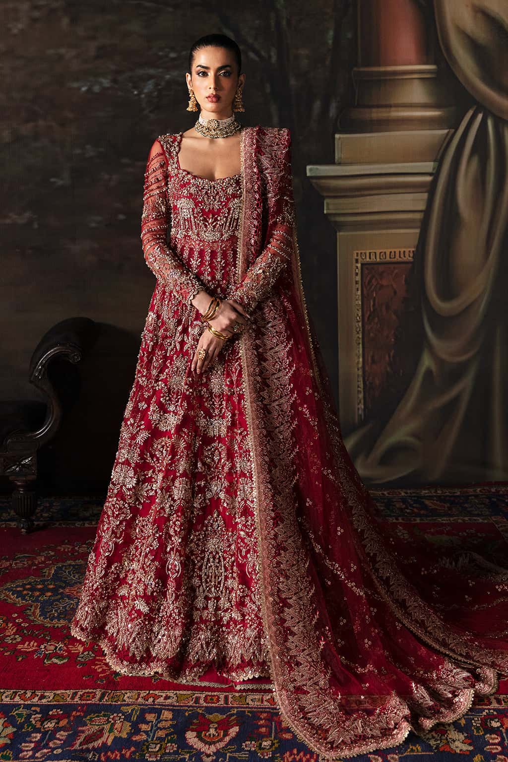 Adelaide Raw Silk Pakistani Formal Dresses - Afrozeh - 1