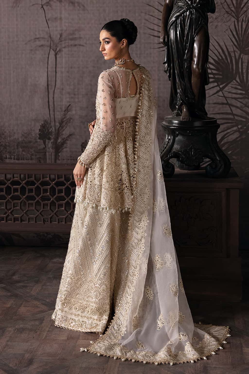 Helena Raw Silk Pakistani Formal Dresses - Afrozeh - 2