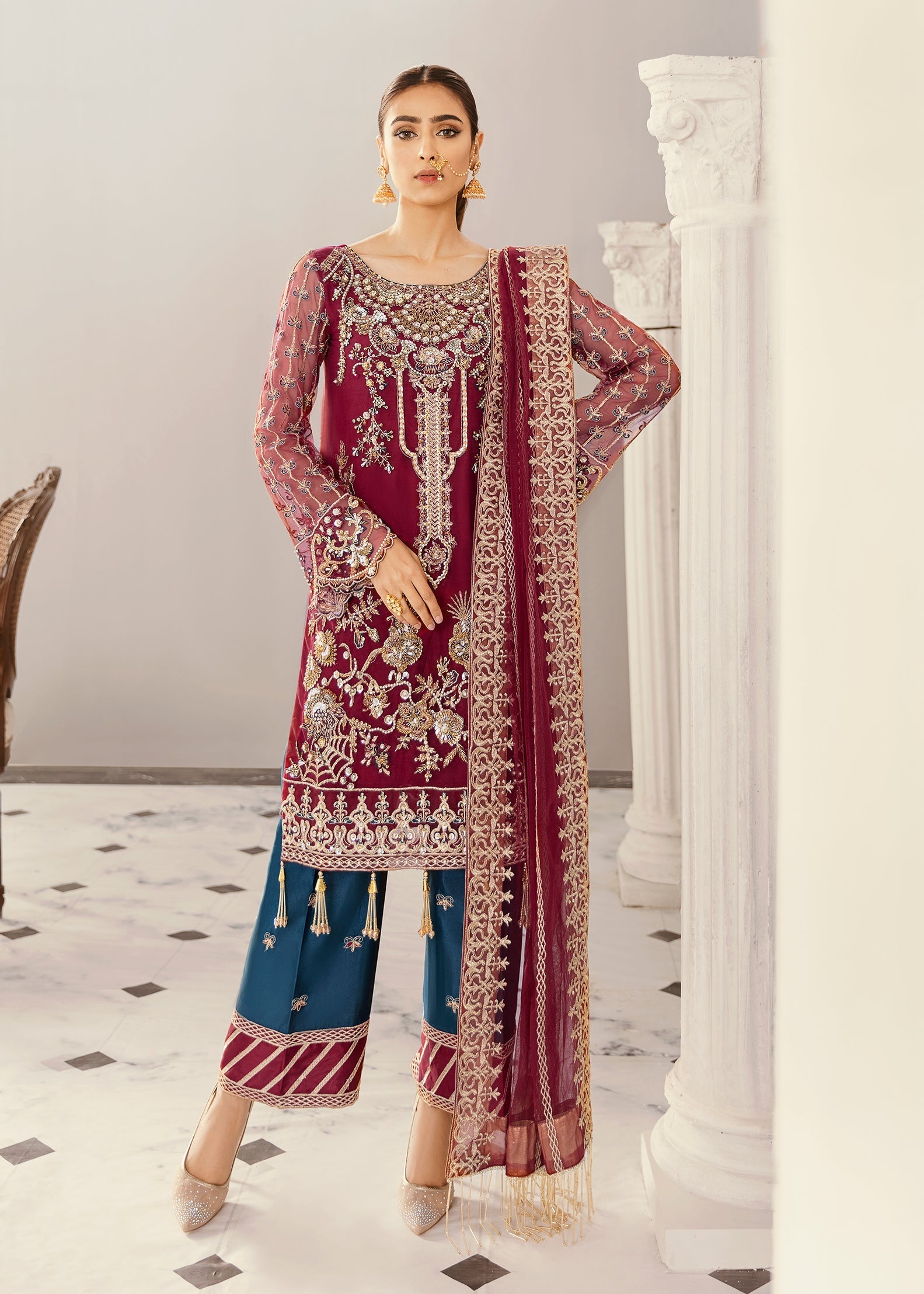 Agave Russian Grip Pakistani Formal Dresses
