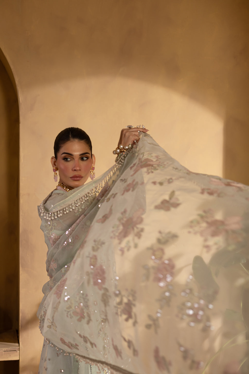 CELESTIA Raw Silk Pakistani Formal Dresses