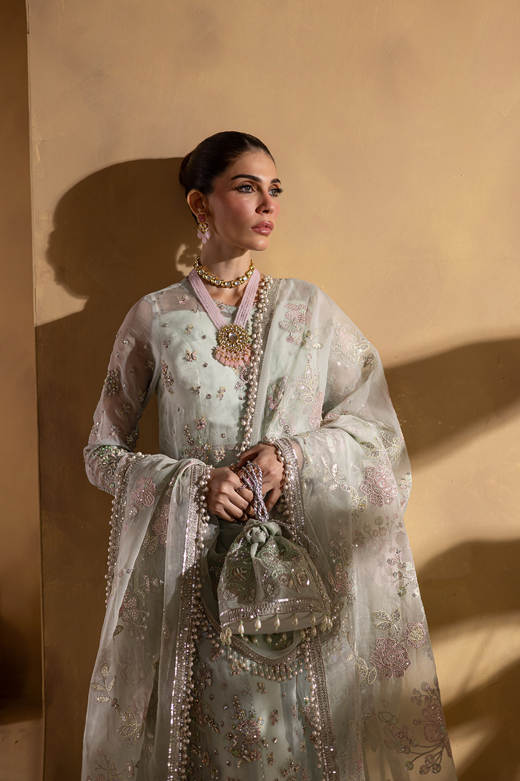 CELESTIA Raw Silk Pakistani Formal Dresses