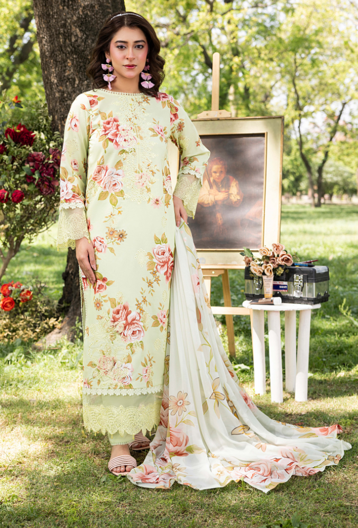 Koel-D04 Chiffon Pakistani Summer Dresses - Humdum - 1