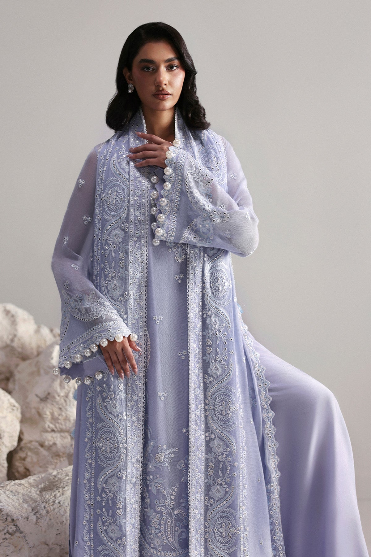 Vaelis Raw Silk Pakistani Formal Dresses - Afrozeh - 3
