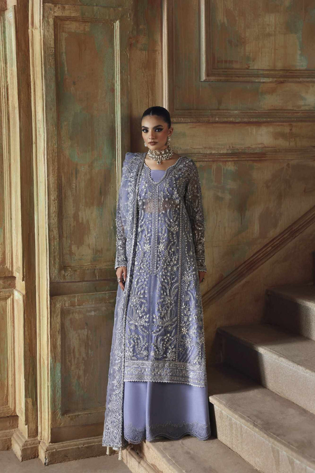 Diana Raw Silk Pakistani Formal Dresses - Zyra - 1