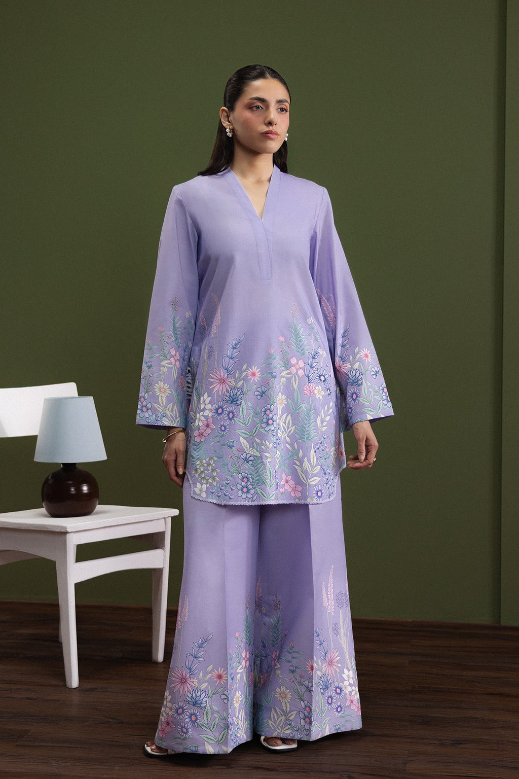 Lilac Candy Cambric Pakistani Summer Dresses - Afrozeh - 1