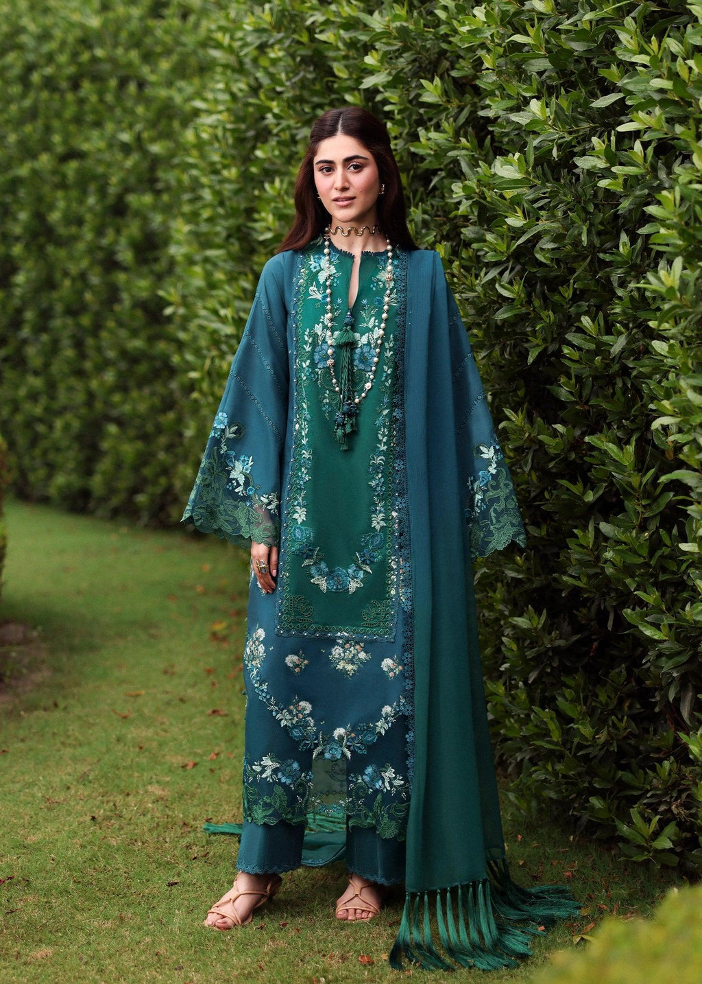 Hillside Teal Luxury Pakistani Fashion