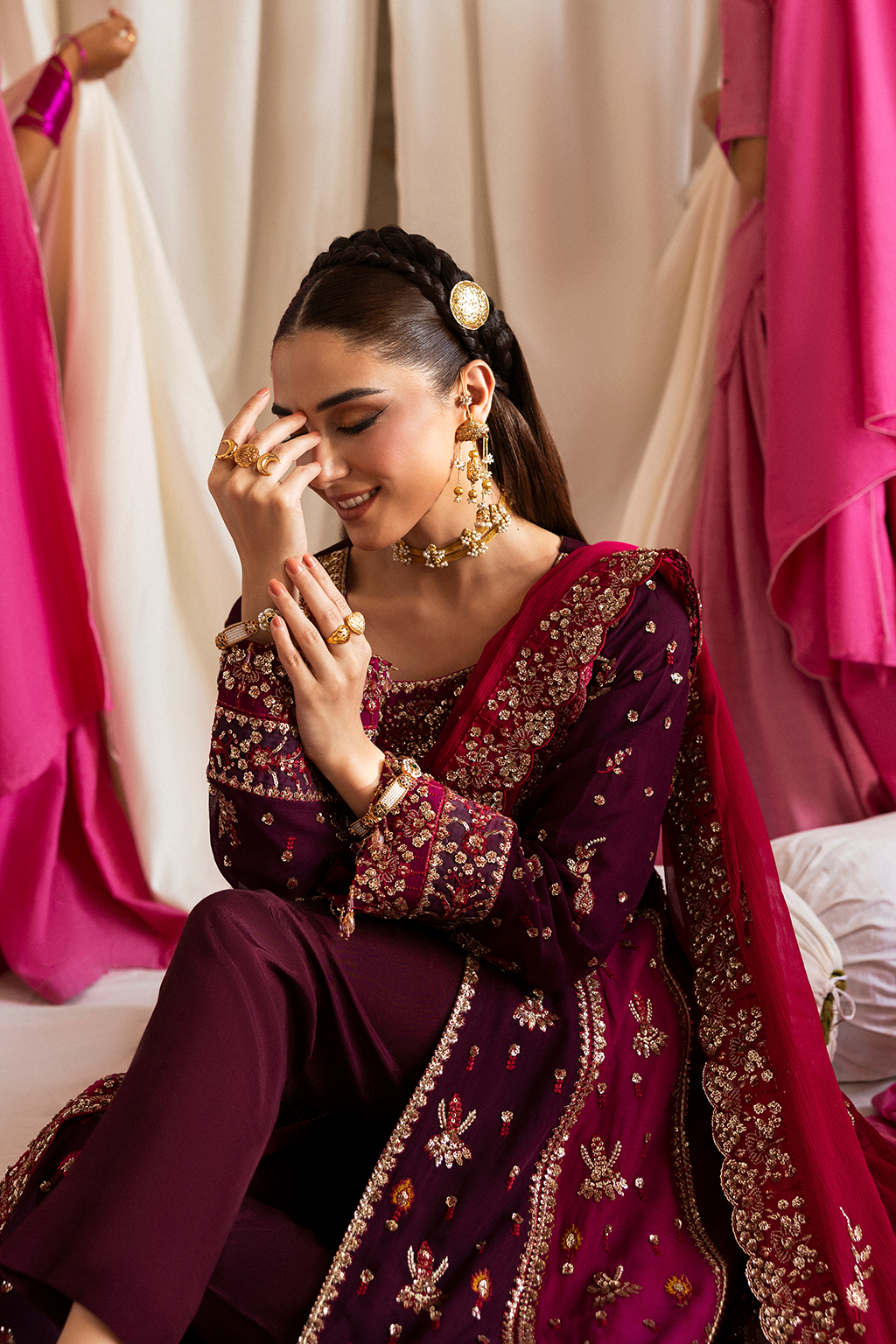 AVORIA Raw Silk Pakistani Formal Dresses