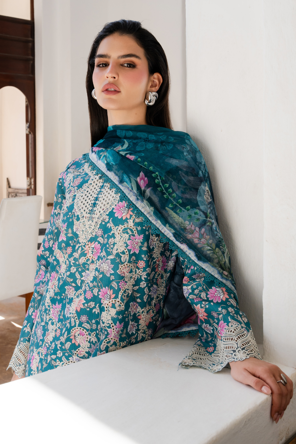 AVERRA (AZ-01) Chiffon Pakistani Summer Dresses - aabyaan - 4