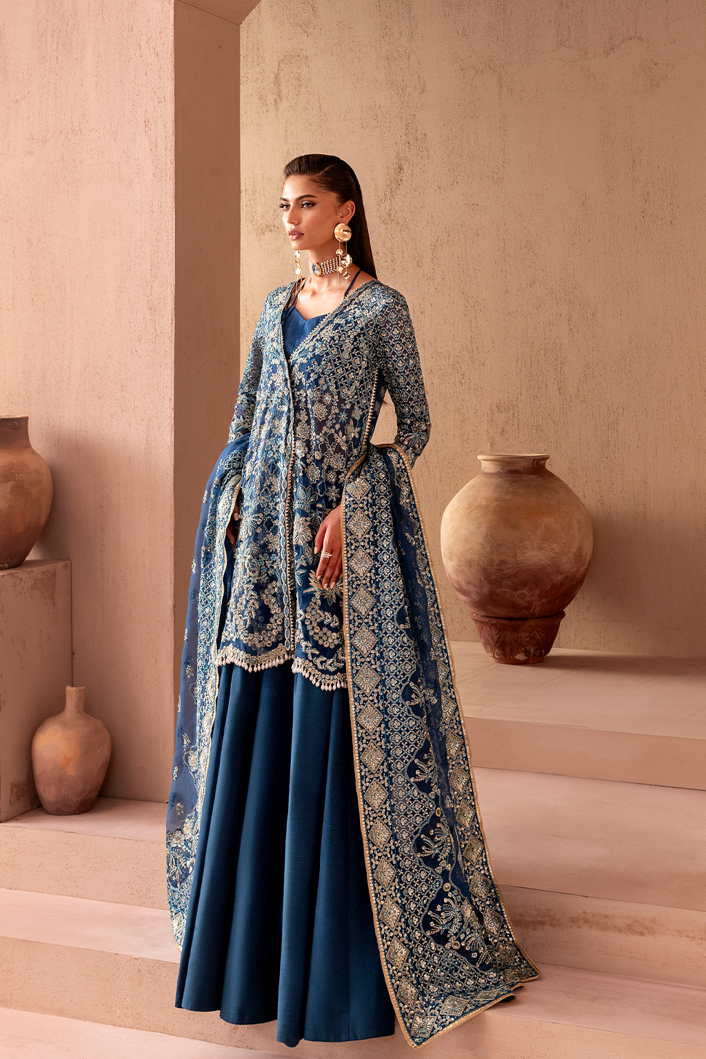 ELARA Raw Silk Pakistani Formal Dresses